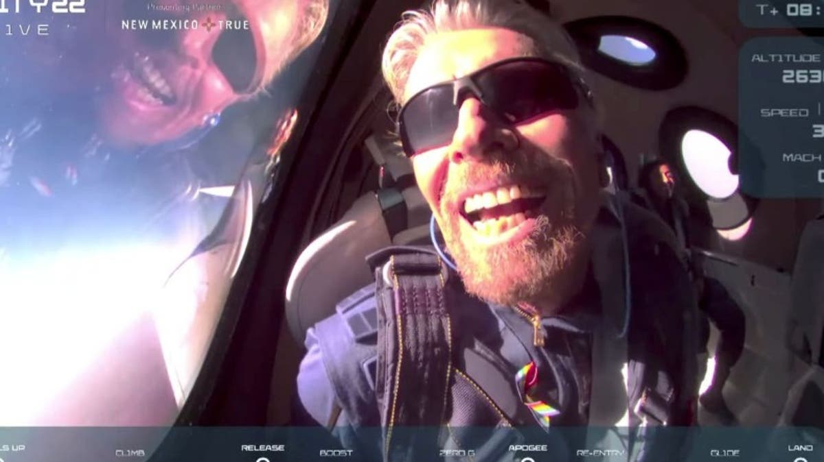 Você está visualizando atualmente Richard Branson é primeiro bilionário a chegar ao espaço a bordo de nave própria