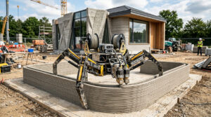 Leia mais sobre o artigo Cientistas criam robô em forma de aranha que constrói casas em 24 horas sem usar cimento