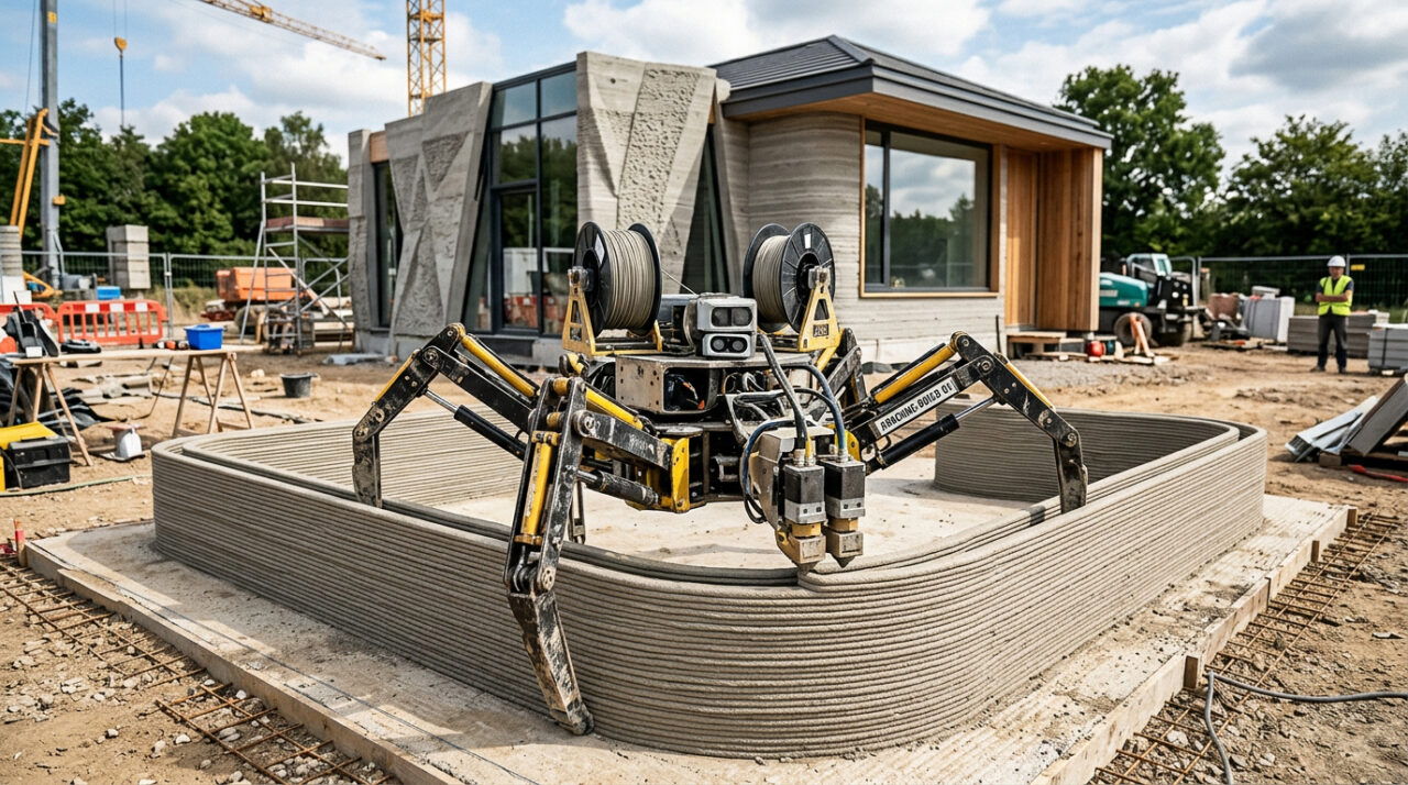 No momento, você está visualizando Cientistas criam robô em forma de aranha que constrói casas em 24 horas sem usar cimento