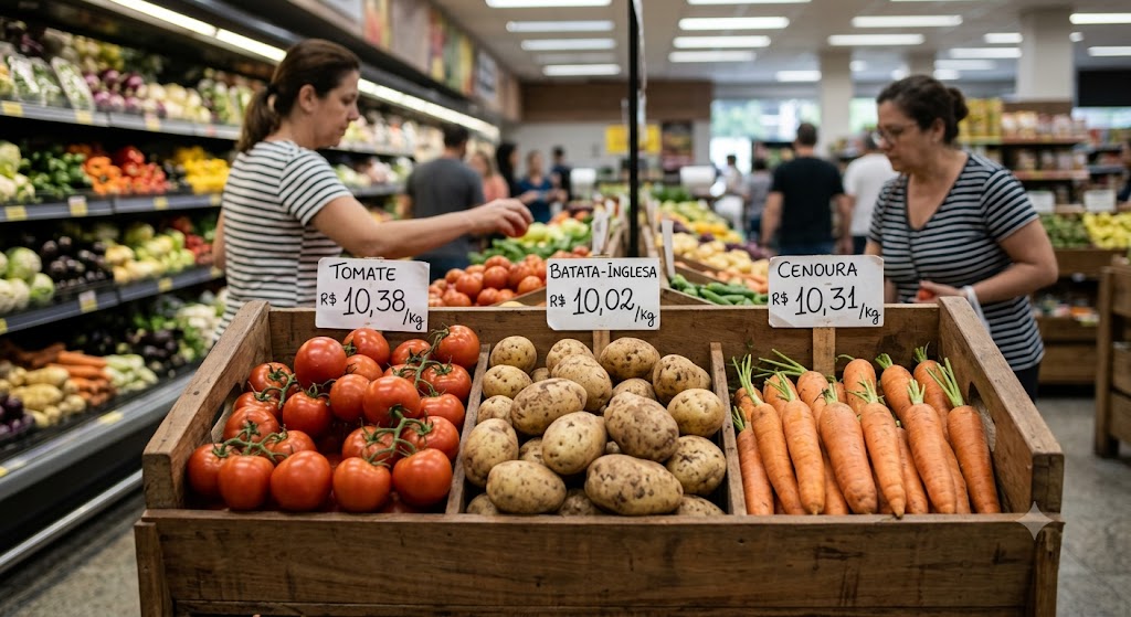 No momento, você está visualizando IPCA-15: Tomate, batata e cenoura dobram de preço no 1º semestre